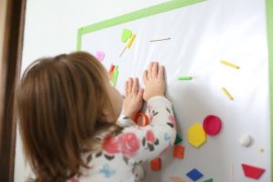 sticky wall early learning diy